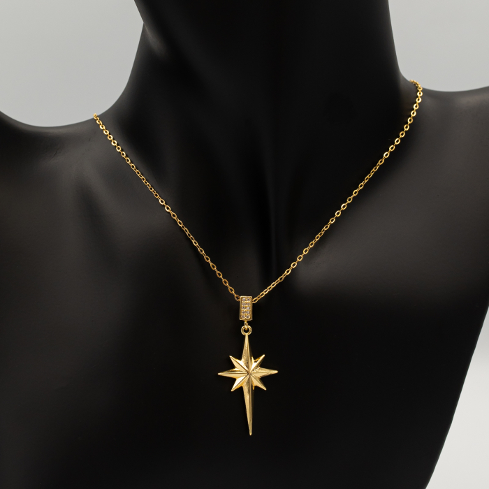 Colier Placat Cu Aur Galben Și Pandantiv Stea [2]