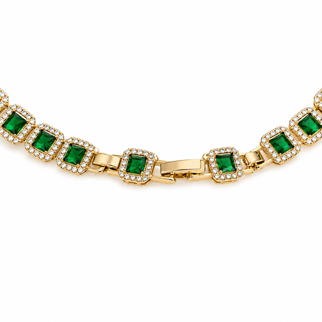 Colier Tennis Green Sparkle [3]
