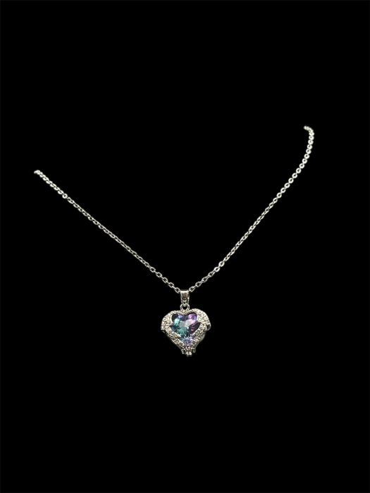 Colier Tip Pandora Cu Pandantiv Inimă Heart Of Amethyst [2]