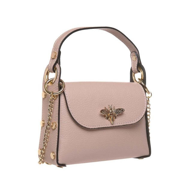 Geantă Mini Piele Naturală Cu Accesoriu Albină Pretty In Pink [2]