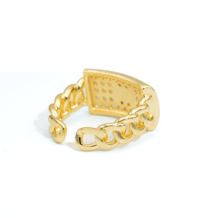 Inel Chain Reglabil Placat Cu Aur Galben [2]