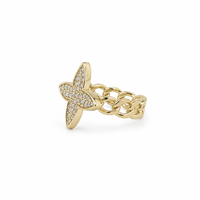 Inel Flower LV Cu Cristale Zirconia [3]