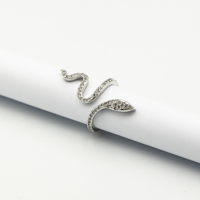 Inel Placat Cu Aur Alb Snake Glow [2]