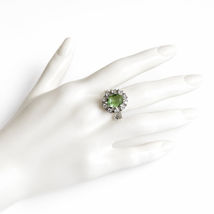 Inel Strălucitor Cu Piatră Verde Deschis Princess [2]