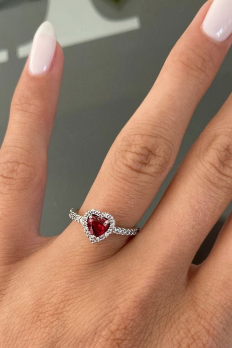 Inel Strălucitor Pandora Style Silver Ruby [2]