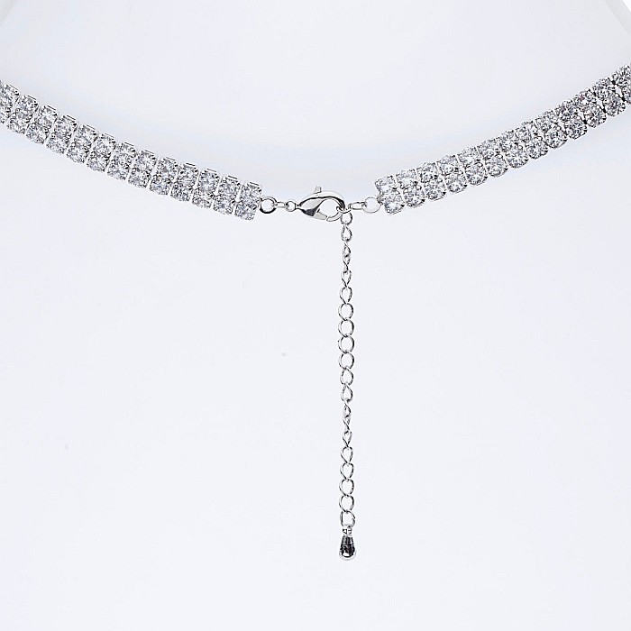 Set Bijuterii Tennis Placat Cu Aur Alb De 14K [4]