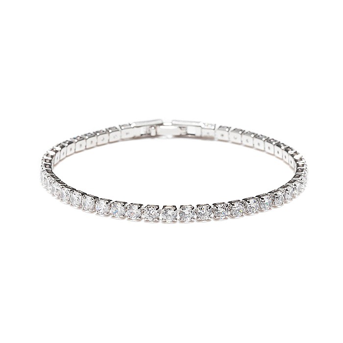 Set Bijuterii Tennis Placat Cu Aur Alb De 14K [5]