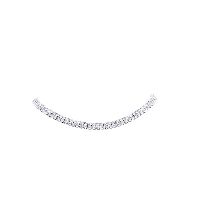 Set Bijuterii Tennis Placat Cu Aur Alb De 14K [3]