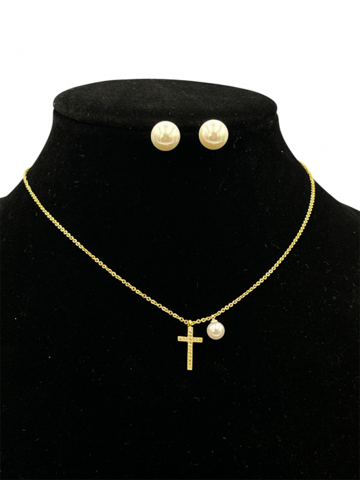 Set Cercei Și Colier Imitație De Perle Divine Faith [1]