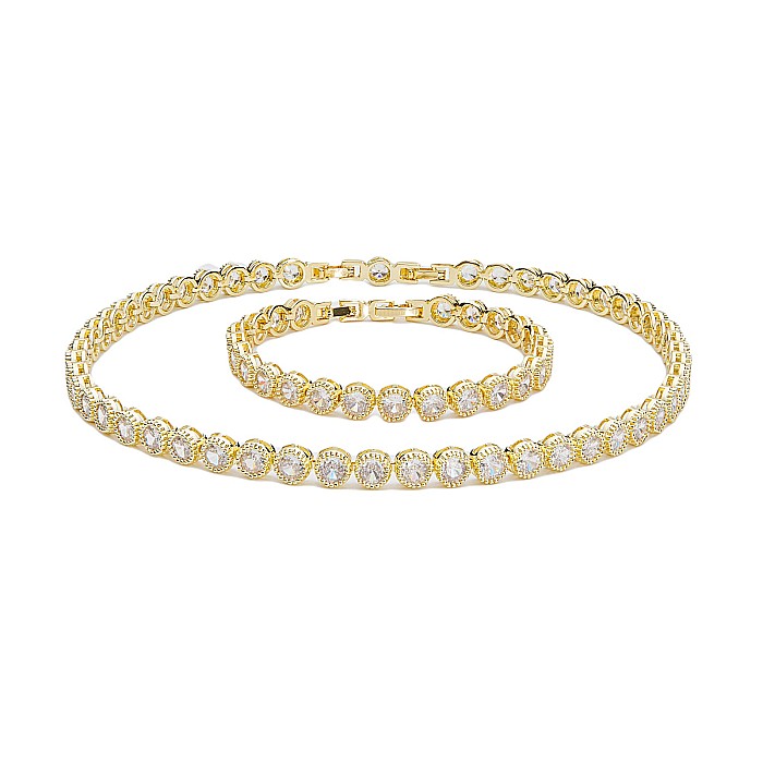 Set Tennis Splendor Placat Cu Aur Galben [2]