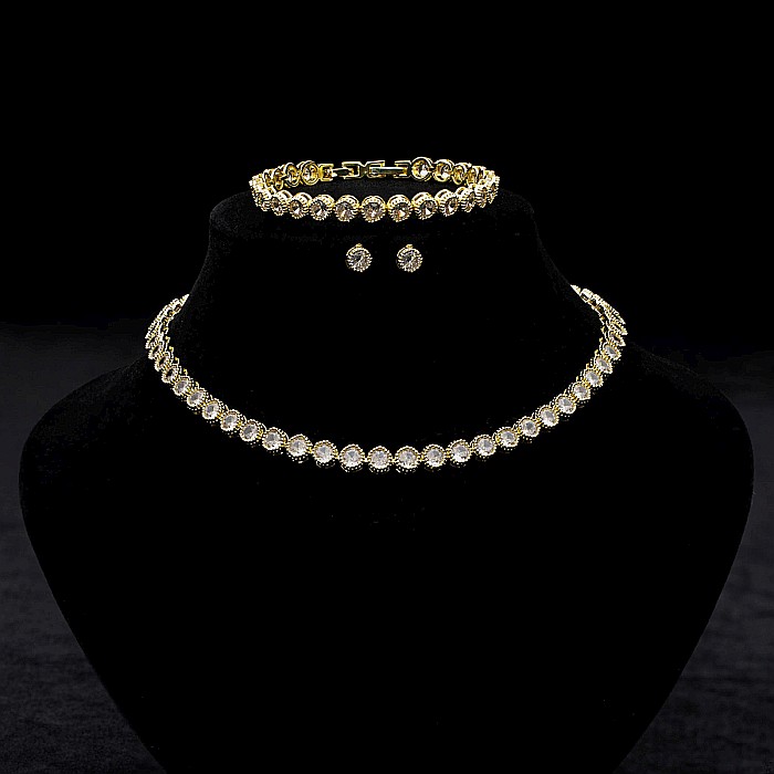 Set Tennis Splendor Placat Cu Aur Galben [5]