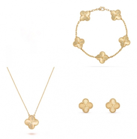 CERCEI - Set Bijuterii Flori Gold