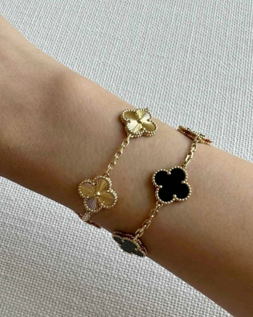 SETURI BIJUTERII - Set Brățări Flori Gold & Onyx