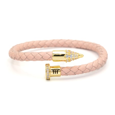 NOUTĂȚI - Brățară Din Piele Cui Baby Pink