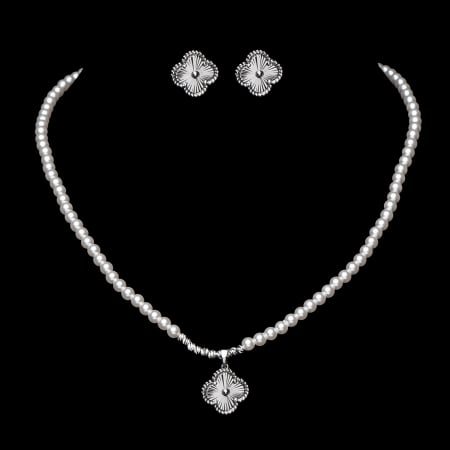 SETURI BIJUTERII - Set Bijuterii Perle Colier+Cercei Alhambra