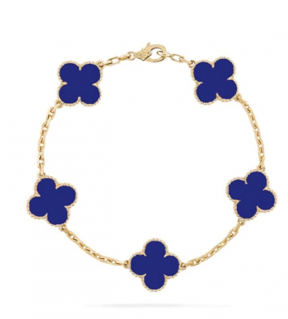 COLECȚIA BIJUTERII FLORI ALHAMBRA - Brățară Alhambra Cu Flori BLUE SAPHIRE