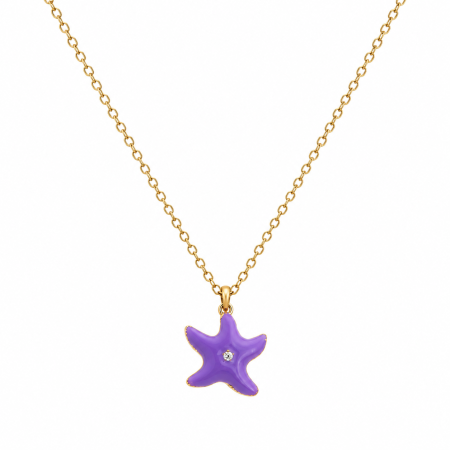 TOATE REDUCERILE - Colier Auriu Stea De Mare Mov