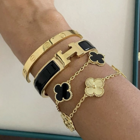 COLECȚIA BIJUTERII FLORI ALHAMBRA - Set 4 Brățări Hermina Luxury Gold