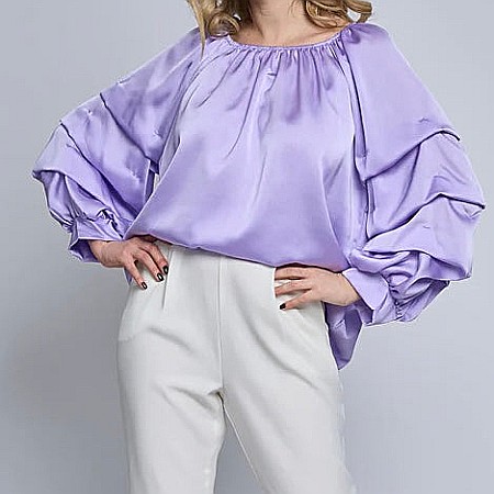 OUTLET - Bluză Satin Mov-Lila