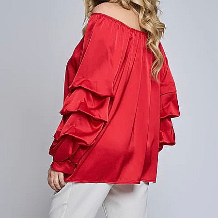 Bluză Satin Roșie [2]