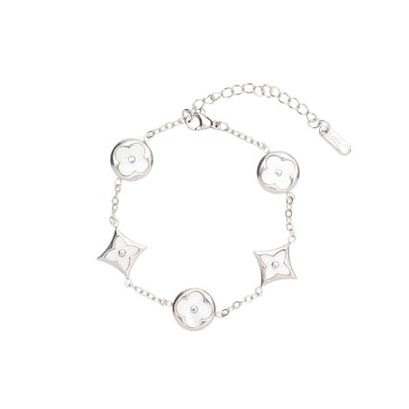 BRĂȚĂRI - Brățară LV Argintie White Flowers
