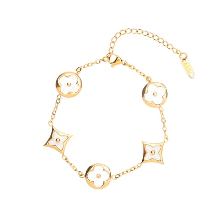 BRĂȚĂRI - Brățară LV Aurie White Flowers