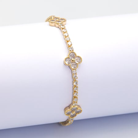 NOUTĂȚI - Brățară Alhambra Cu Flori Elegant Shine