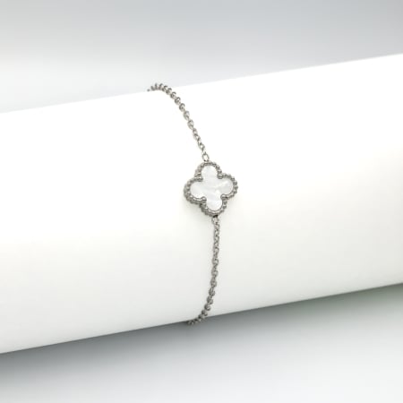 NOUTĂȚI - Brățară Alhambra cu Pandantiv Floare Pure White