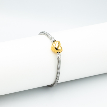 Brățară Argintie Tip Pandora Cu Charm Inimă [1]