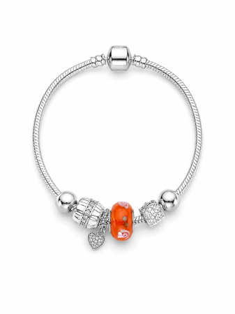 TOATE PRODUSELE - Brățară Argintie Tip Pandora Cu Charmuri Red Vibes