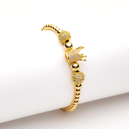 TOATE PRODUSELE - Brățară Aurie Reglabilă Cu Pandantiv Coroană Eliza