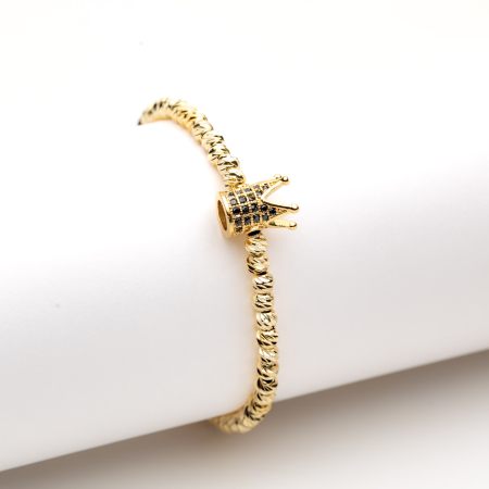 TOATE PRODUSELE - Brățară Aurie Reglabilă Cu Pandantiv În Formă De Coroană Victoria