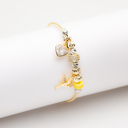 TOATE PRODUSELE - Brățară Aurie Tip Pandora Cu Charmuri Fairy Heart