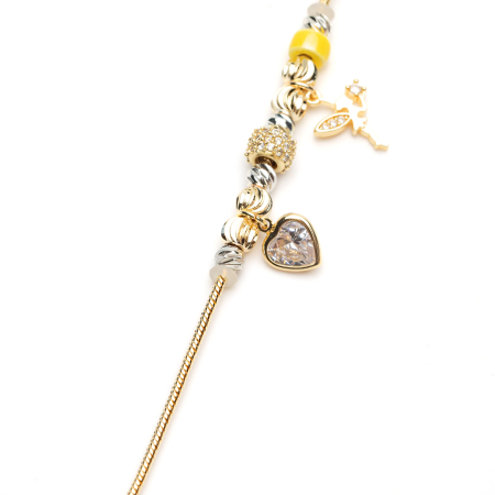 Brățară Aurie Tip Pandora Cu Charmuri Fairy Heart [1]
