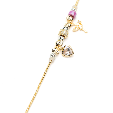 Brățară Aurie Tip Pandora Cu Charmuri Purple Fairy [1]