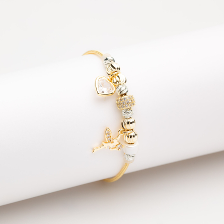TOATE PRODUSELE - Brățară Aurie Tip Pandora Cu Charmuri White Fairy
