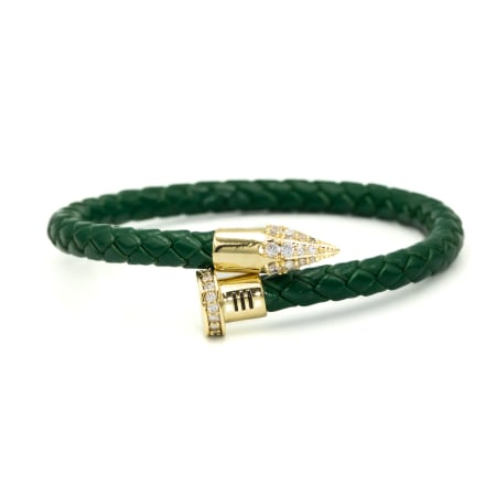 NOUTĂȚI - Brățară Din Piele Cui Deep Green