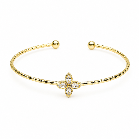 NOUTĂȚI - Brățară Fixă Alhambra Aurie Cu Cristale Zirconia Enchantress