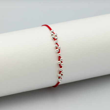 NOUTĂȚI - Brățară Reglabilă Handmade Cu Biluțe Din Argint