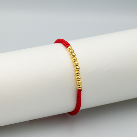 NOUTĂȚI - Brățară Reglabilă Handmade cu Biluțe Aurii