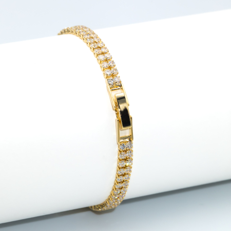 Brățară Tennis Aurie Dublă Placată Cu Aur [1]