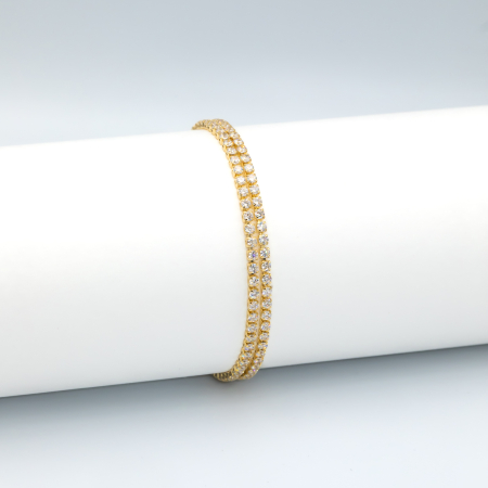 Brățară Tennis Aurie Dublă Placată Cu Aur [2]