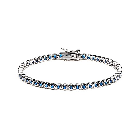 BRĂȚĂRI ARGINT - Brățară Tennis Din ARGINT 925 Albastru-Safir