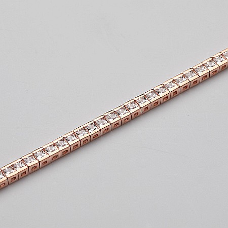 Brățară Tennis Din Argint Placată Cu Aur Rose De 18K Diamond Look [1]