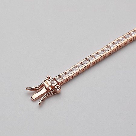 Brățară Tennis Din Argint Placată Cu Aur Rose De 18K Diamond Look [2]