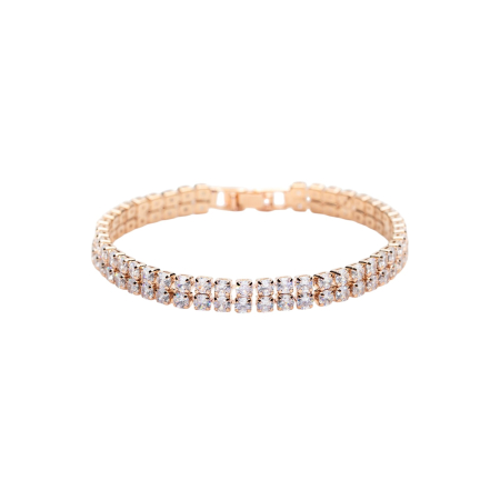 BRĂȚĂRI - Brățară Tennis Dublă Placată Cu Aur Gold-Rose