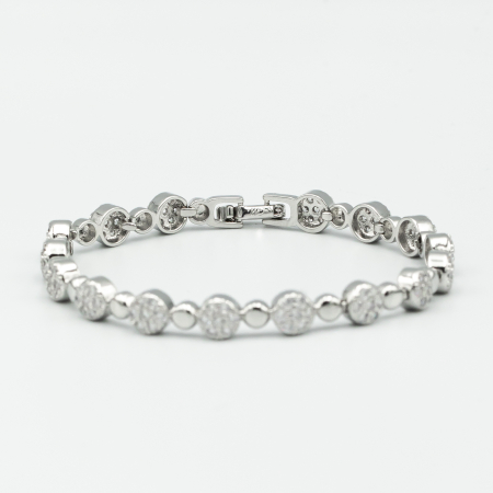 BRĂȚĂRI - Brățară Tennis Opulentă Placată Cu Aur Alb