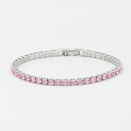 BRĂȚĂRI - Brățară Tennis Roz Placată Cu Aur