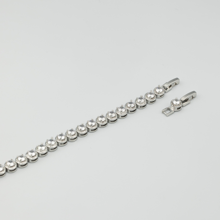 Brățară Tennis Spectaculoasă Placată Cu Aur Alb [2]