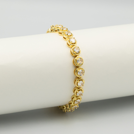 BRĂȚĂRI - Brățară Tennis Spectaculoasă Placată Cu Aur Galben